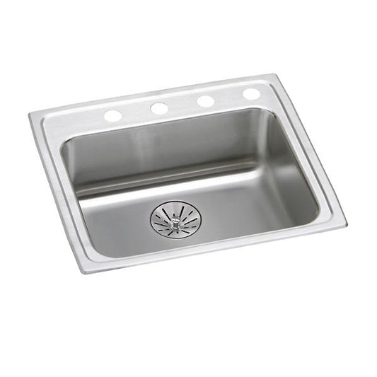 Elkay LRAD252165PD Lustertone® Classic Stainless Steel 25" x 21-1/4" x 6-1/2" Single Bowl Drop-in ADA Sink with Perfect Drain®