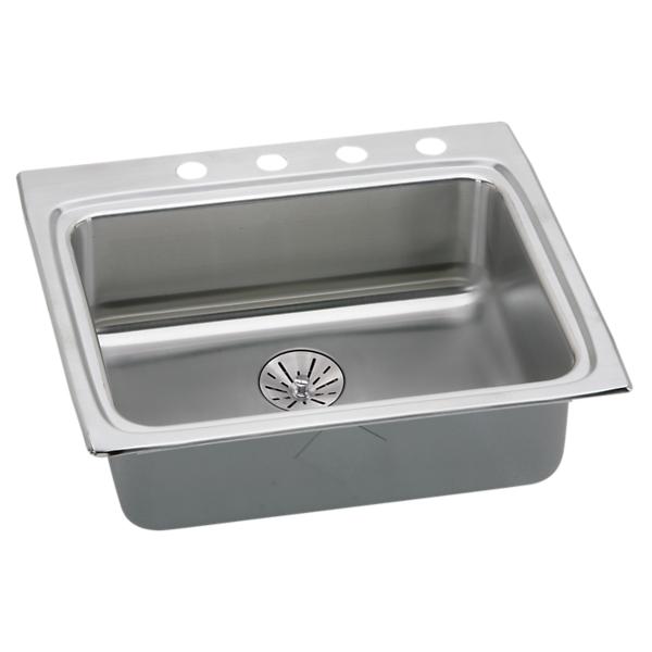 Elkay LRADQ252265PD Lustertone® Classic Stainless Steel 25" x 22" x 6-1/2" Single Bowl Drop-in ADA Sink with Perfect Drain®