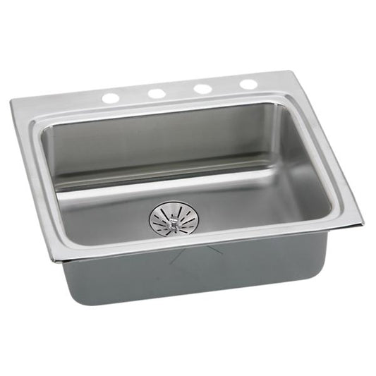 Elkay LRADQ252265PD Lustertone® Classic Stainless Steel 25" x 22" x 6-1/2" Single Bowl Drop-in ADA Sink with Perfect Drain®