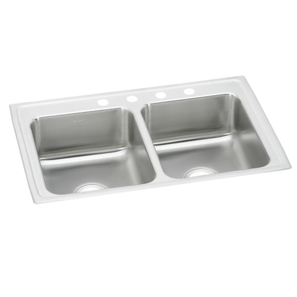 Elkay LRAD291850 Lustertone® Classic Stainless Steel 29" x 18" x 5" Equal Double Bowl Drop-in ADA Sink