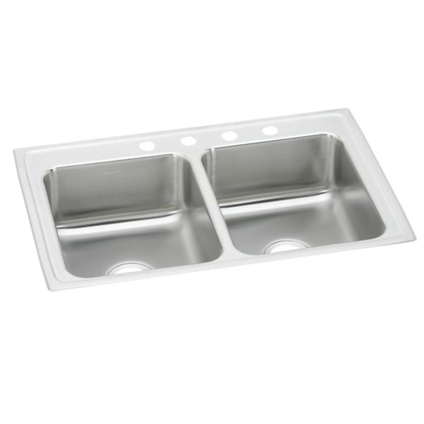 Elkay LRAD291840 Lustertone® Classic Stainless Steel 29" x 18" x 4" Equal Double Bowl Drop-in ADA Sink