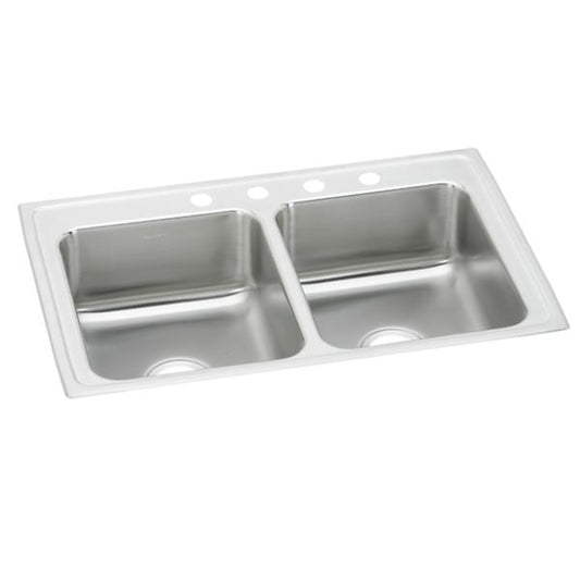 Elkay LRAD291855 Lustertone® Classic Stainless Steel 29" x 18" x 5-1/2" Equal Double Bowl Drop-in ADA Sink