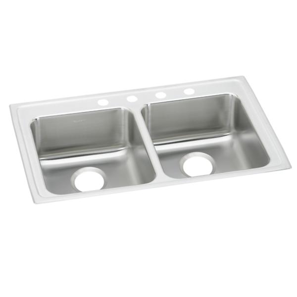 Elkay LRAD292265 Lustertone® Classic Stainless Steel 29" x 22" x 6-1/2" Equal Double Bowl Drop-in ADA Sink