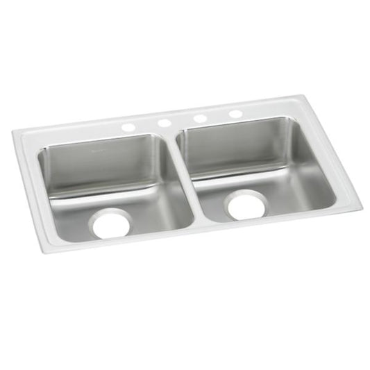 Elkay LRAD292255 Lustertone® Classic Stainless Steel 29" x 22" x 5-1/2" Equal Double Bowl Drop-in ADA Sink