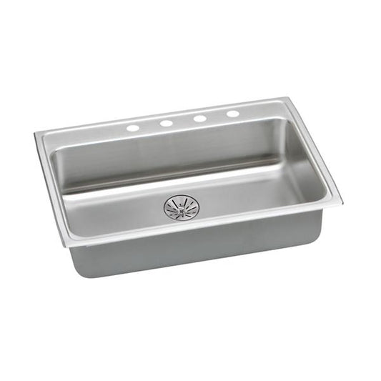 Elkay LRADQ312265PD Lustertone® Classic Stainless Steel 31" x 22" x 6-1/2" Single Bowl Drop-in ADA Sink with Perfect Drain® and Quick-clip