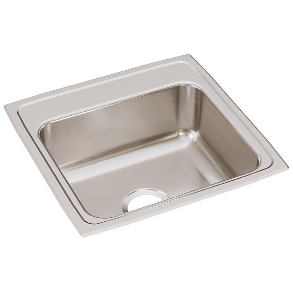Elkay LRQ1919 Lustertone Classic Stainless Steel 19-1/2" x 19" x 7-1/2" Single Bowl Drop-in Sink with Quick-clip