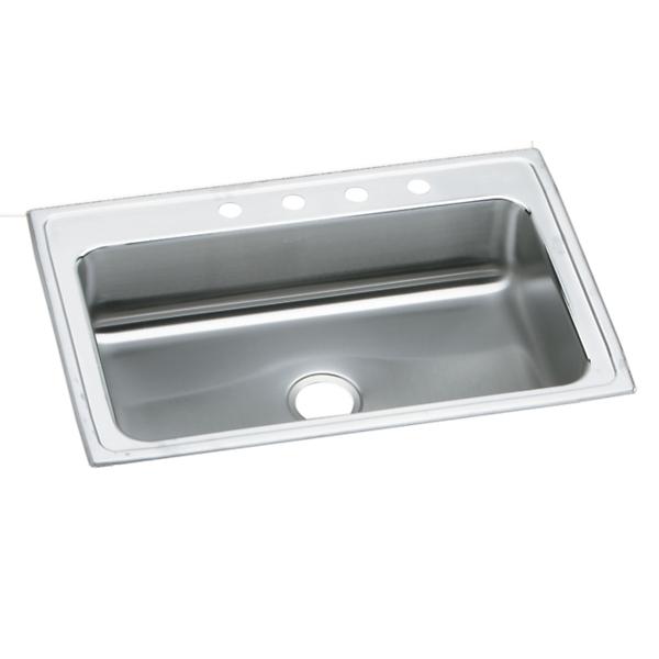 Elkay LRS3322 Lustertone® Classic Stainless Steel 33" x 22" x 7-5/8" Single Bowl Drop-in Sink