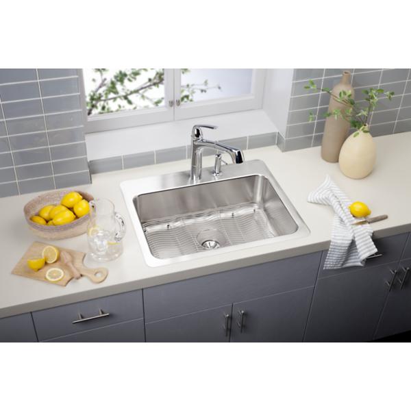 Elkay LSR2722 Lustertone® Classic Stainless Steel 27" x 22" x 8" Single Bowl Dual Mount Sink