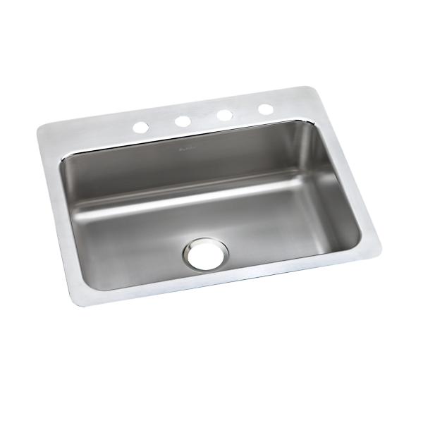 Elkay LSR2722 Lustertone® Classic Stainless Steel 27" x 22" x 8" Single Bowl Dual Mount Sink