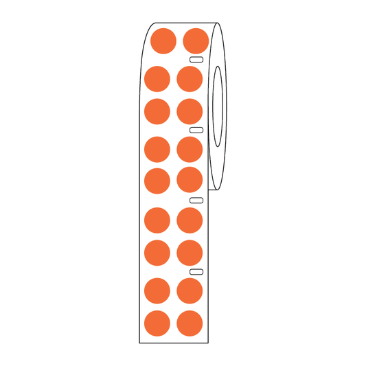 Globe Scientific LTC-13N Label Roll Cryo Direct Thermal 13mm Dots for 2.0mL Tubes Orange