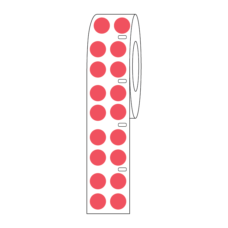 Globe Scientific LTC-13R Label Roll Cryo Direct Thermal 13mm Dots for 2.0mL Tubes Red