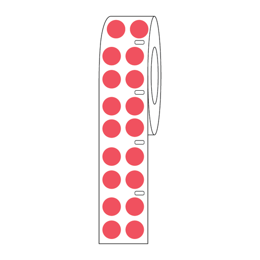 Globe Scientific LTC-13R Label Roll Cryo Direct Thermal 13mm Dots for 2.0mL Tubes Red
