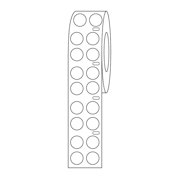 Globe Scientific LTC-13W Label Roll Cryo Direct Thermal 13mm Dots for 2.0mL Tubes White