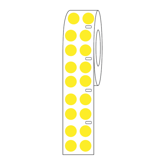Globe Scientific LTC-13Y Label Roll Cryo Direct Thermal 13mm Dots for 2.0mL Tubes Yellow