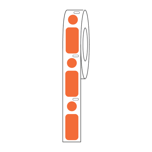Globe Scientific LTC-24X13-95N Label/Dot Combo Roll Cryo Direct Thermal 24x13mm & 9.5mm Dot for 1.5mL Tubes Orange