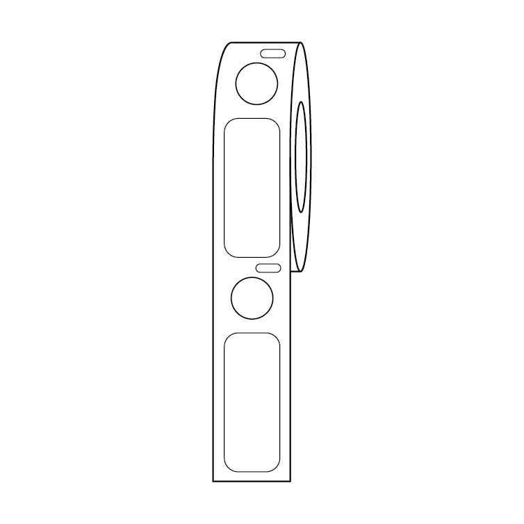Globe Scientific LTC-33X13-95W Label/Dot Combo Roll Cryo Direct Thermal 33x13mm & 9.5mm Dot for 2.0mL Tubes White