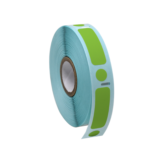 Globe Scientific LTC-33X13-95G Label/Dot Combo Roll Cryo Direct Thermal 33x13mm & 9.5mm Dot for 2.0mL Tubes Green