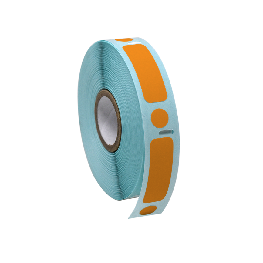 Globe Scientific LTC-38X13-95N Label/Dot Combo Roll Cryo Direct Thermal 38x13mm & 9.5mm Dot for 2.0mL Tubes Orange