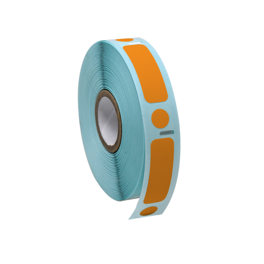 Globe Scientific LTC-38X13-95N Label/Dot Combo Roll Cryo Direct Thermal 38x13mm & 9.5mm Dot for 2.0mL Tubes Orange
