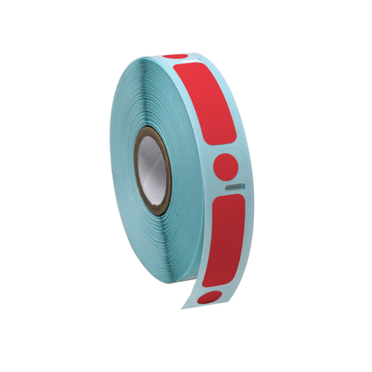 Globe Scientific LTC-24X13-95R Label/Dot Combo Roll Cryo Direct Thermal 24x13mm & 9.5mm Dot for 1.5mL Tubes Red