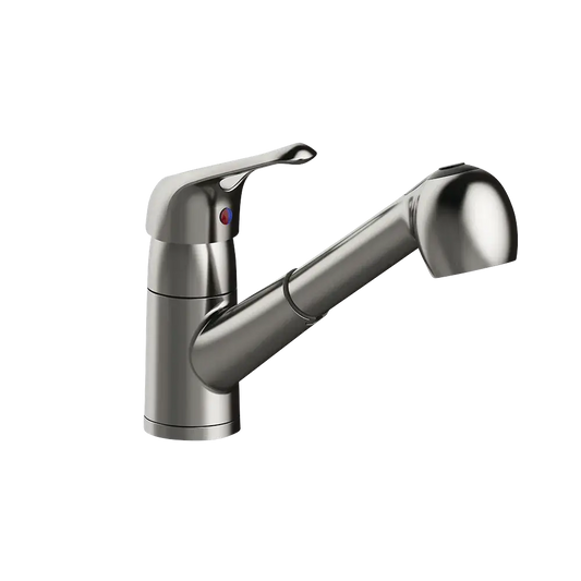 Matco-Norca LV-150SS Leverage Single Handle Pull Out Kitchen Faucet, Stainless Steel