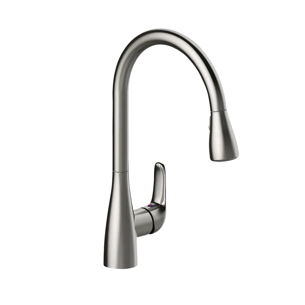 Matco-Norca LV-151SS Leverage Single Handle Pulldown Kitchen Faucet, Stainless Steel