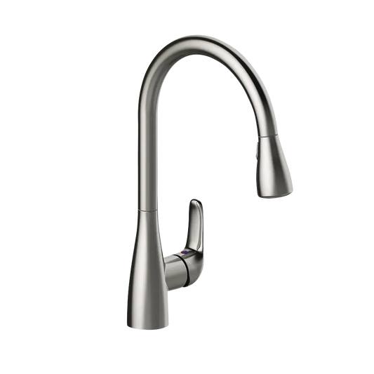 Matco-Norca LV-151SS Leverage Single Handle Pulldown Kitchen Faucet, Stainless Steel