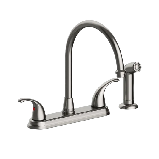 Matco-Norca LV-260SS Leverage Two Handle Kitchen Faucet, Stainless Steel