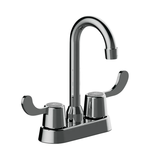 Matco-Norca LV-325CB Leverage Two Handle Washerless Valve Bar Faucets, Chrome with Metal Wrist Blade Handles