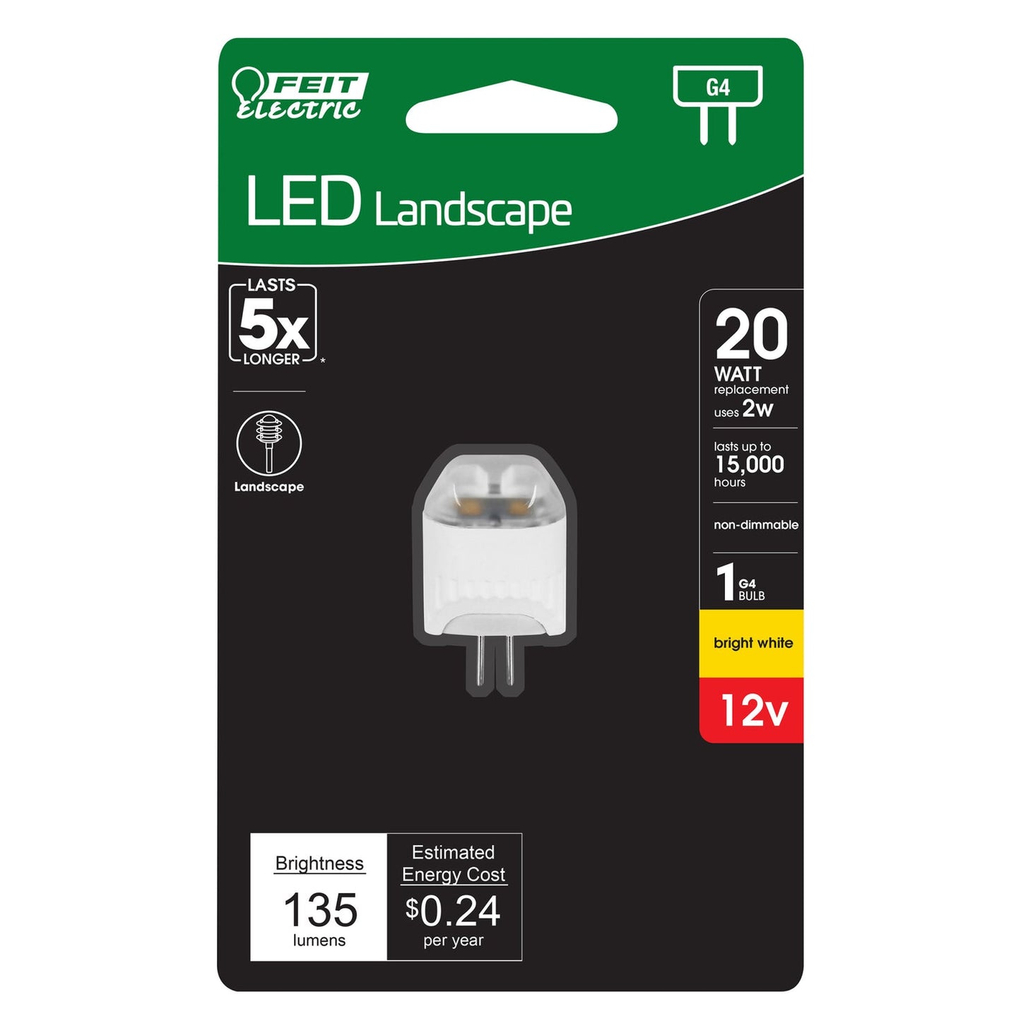 Feit Electric LVG4/LED/HDRP 2W (20W Replacement) Bright White (3000K) G4 Base Capsule Specialty LED