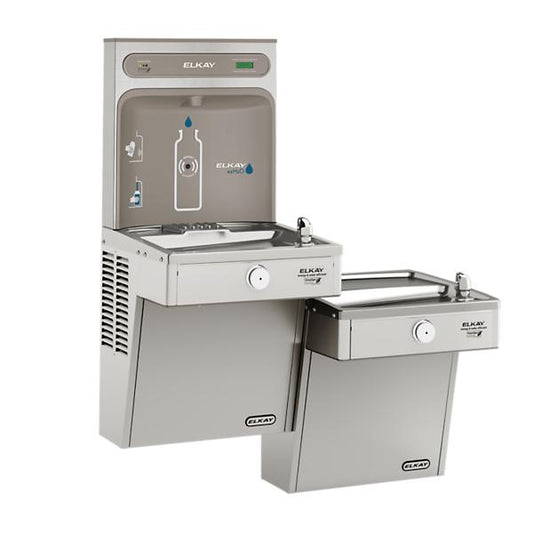 Elkay LVRCGRNTL8WSK ezH2O® Bottle Filling Station & Bi-Level High Efficiency Vandal-Resistant Cooler Filtered Refrigerated Stainless