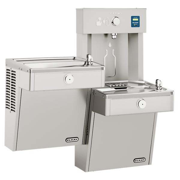 Elkay LVRCTLDDWSK ezH2O® Vandal-Resistant Bottle Filling Station & Bi-Level Cooler Filtered Non-Refrigerated Stainless