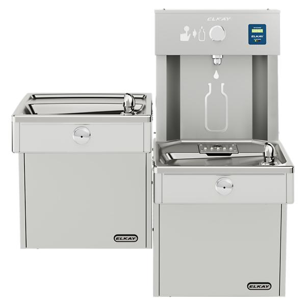 Elkay LVRCTLDDWSK ezH2O® Vandal-Resistant Bottle Filling Station & Bi-Level Cooler Filtered Non-Refrigerated Stainless