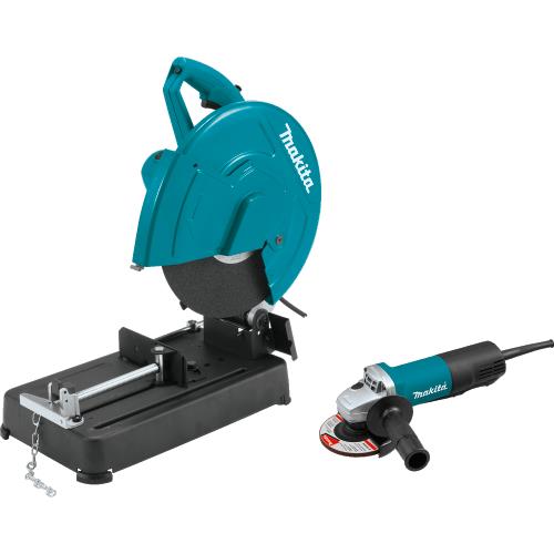 Makita LW1401X2 14" Cut‘Off Saw with 4‘1/2" Paddle Switch Angle Grinder