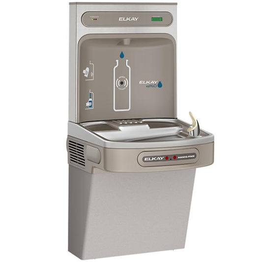 Elkay LZO8WSLK ezH2O® Bottle Filling Station with Single ADA Cooler Hands Free Activation Filtered Refrigerated Light Gray