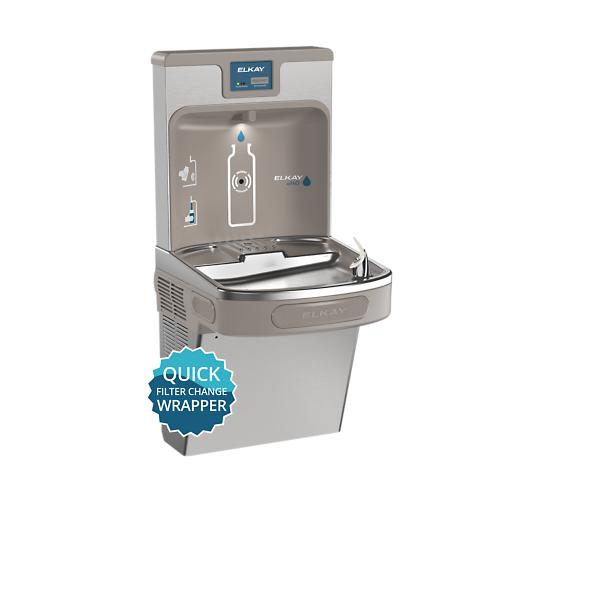 Elkay LZS8WSSP Enhanced ezH2O® Bottle Filling Station & Single ADA Cooler Refrigerated Stainless High Capacity Lead Reduction Quick Filter Change