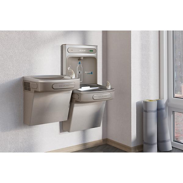 Elkay LZSTLDDWSLK ezH2O® Bottle Filling Station & Versatile Bi-Level ADA Cooler Filtered Non-Refrigerated Light Gray