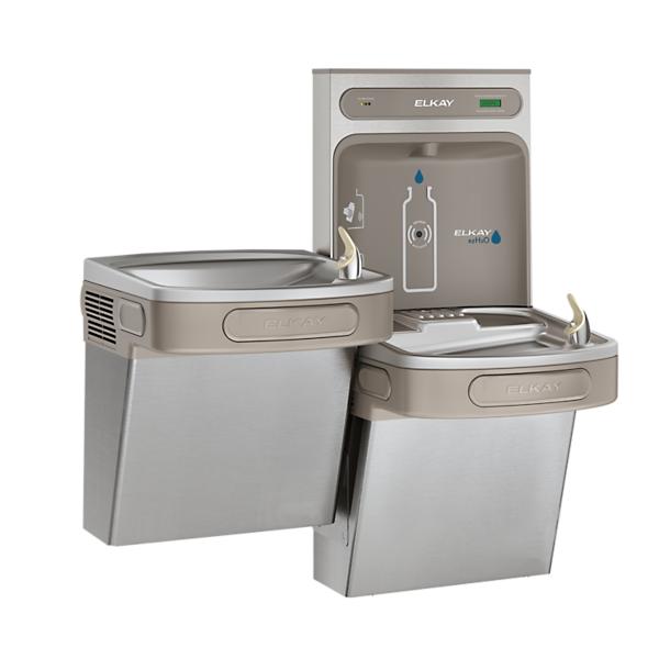 Elkay LZSTLDDWSSK ezH2O® Bottle Filling Station & Versatile Bi-Level ADA Cooler Filtered Non-Refrigerated Stainless