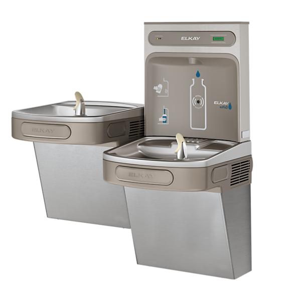 Elkay LZSTLDDWSSK ezH2O® Bottle Filling Station & Versatile Bi-Level ADA Cooler Filtered Non-Refrigerated Stainless