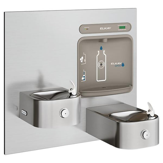 Elkay LZWS-EDFP217K ezH2O® Bottle Filling Station with Integral Soft Sides® Fountain Filtered Non-Refrigerated Stainless