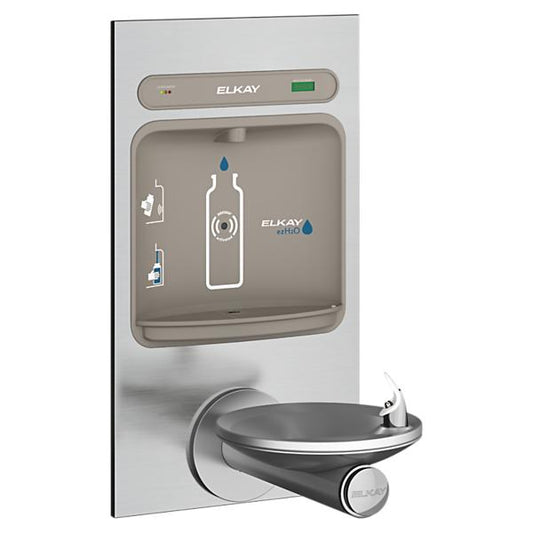 Elkay LZWS-EDFPBM114K ezH2O® Bottle Filling Station with Integral SwirlFlo® Fountain Filtered Non-Refrigerated Stainless