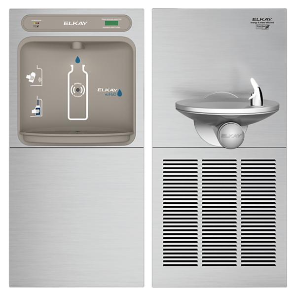 Elkay LZWS-SFGRN8K ezH2O® Bottle Filling Station & SwirlFlo® Single Fountain High Efficiency Filtered Refrigerated Stainless