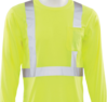 Delta Plus WEL14122HLLG 9602S CL 2 Jersey Knit Long Sleeve Tee, LG, Hi Viz Lime