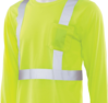 Delta Plus WEL14122HLLG 9602S CL 2 Jersey Knit Long Sleeve Tee, LG, Hi Viz Lime