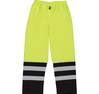 Delta Plus WEL62110LB2X S849 Class E Rain Pants with Drawstring Waist and Black Bottom, Hi Viz Lime, 2X