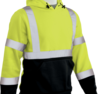 Delta Plus WEL61554LB5X W376B Type R, Class 3 Pullover Hoodie Sweatshirt with Black Bottom, Hi Viz Lime, 5X