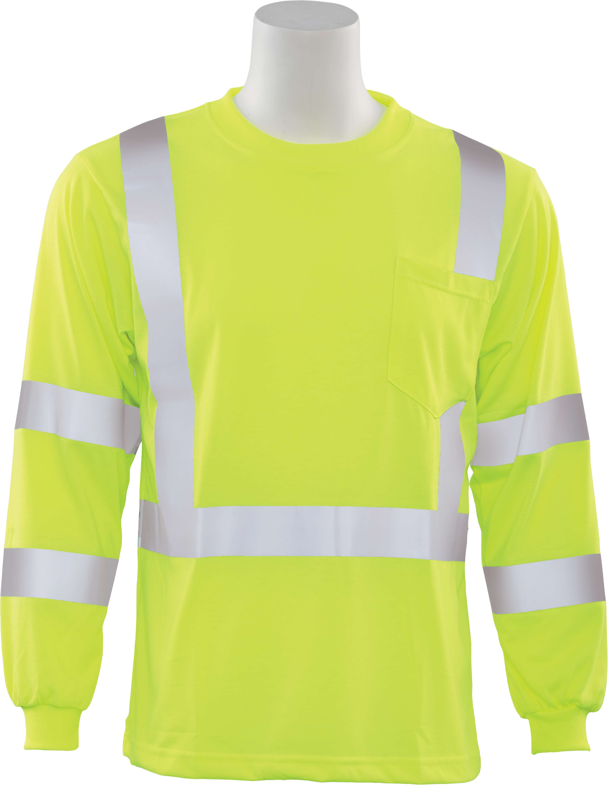 Delta Plus WEL62125HL2X 9802S CL 3 Jersey Knit Long Sleeve Tee, 2X, Hi Viz Lime