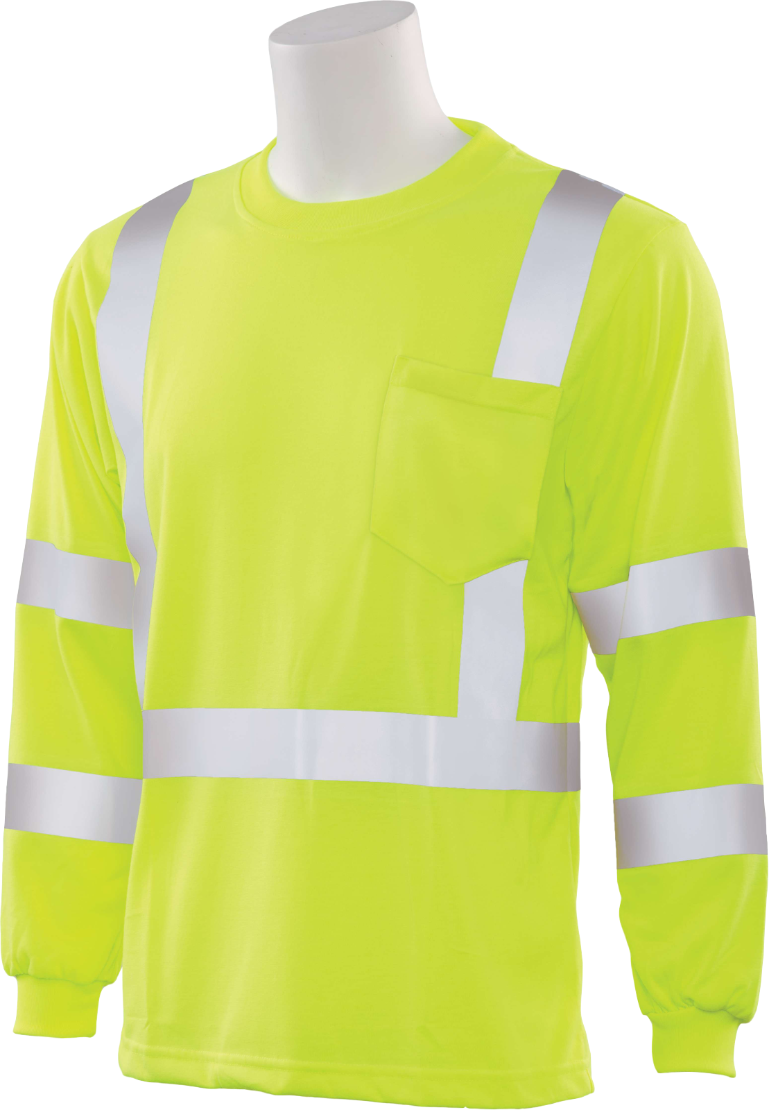Delta Plus WEL62125HL2X 9802S CL 3 Jersey Knit Long Sleeve Tee, 2X, Hi Viz Lime