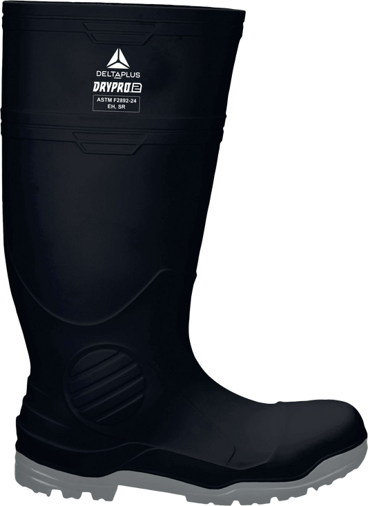 Delta Plus WMXP2S4NG29 DRYPRO7 Boots, Steel Toe, Black-Grey, US11, Size-29