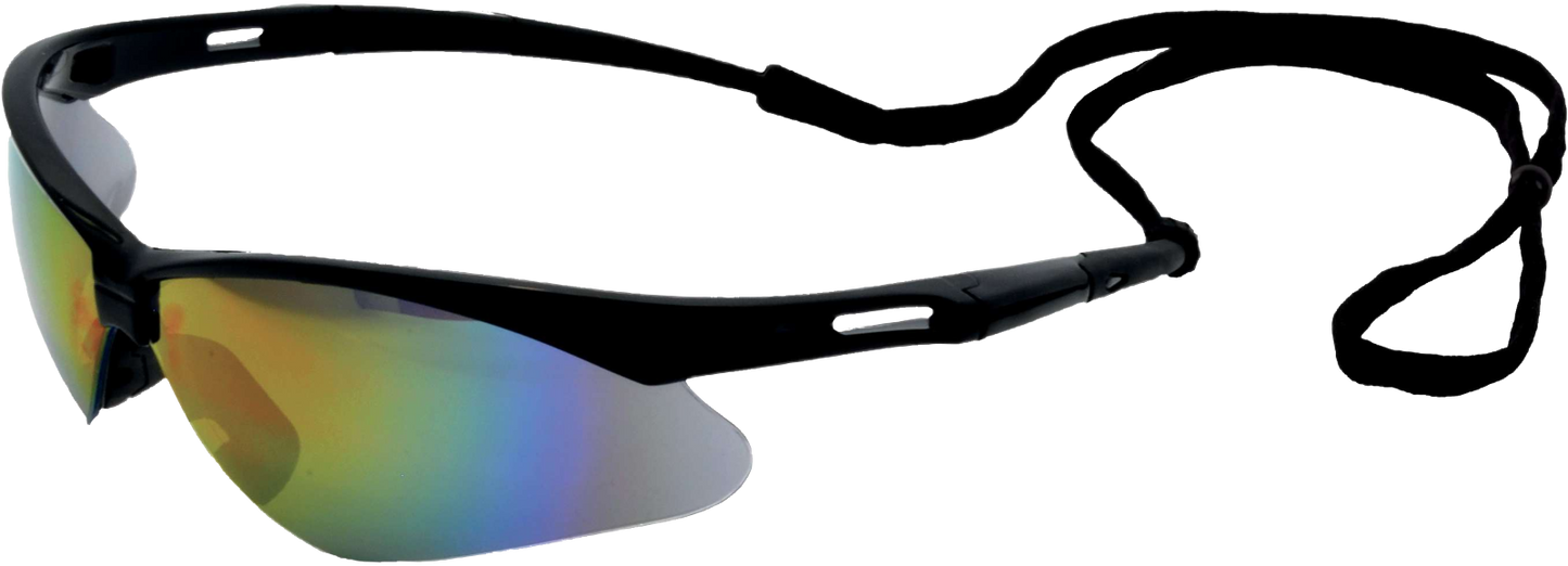 Delta Plus WEL15332BKBM Octane Blue Mirrored Lens; Black Temples